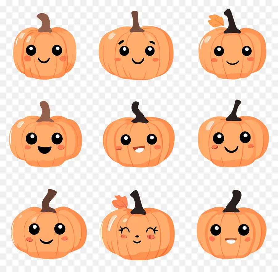 Calabazas Lindas，Calabazas Kawaii PNG