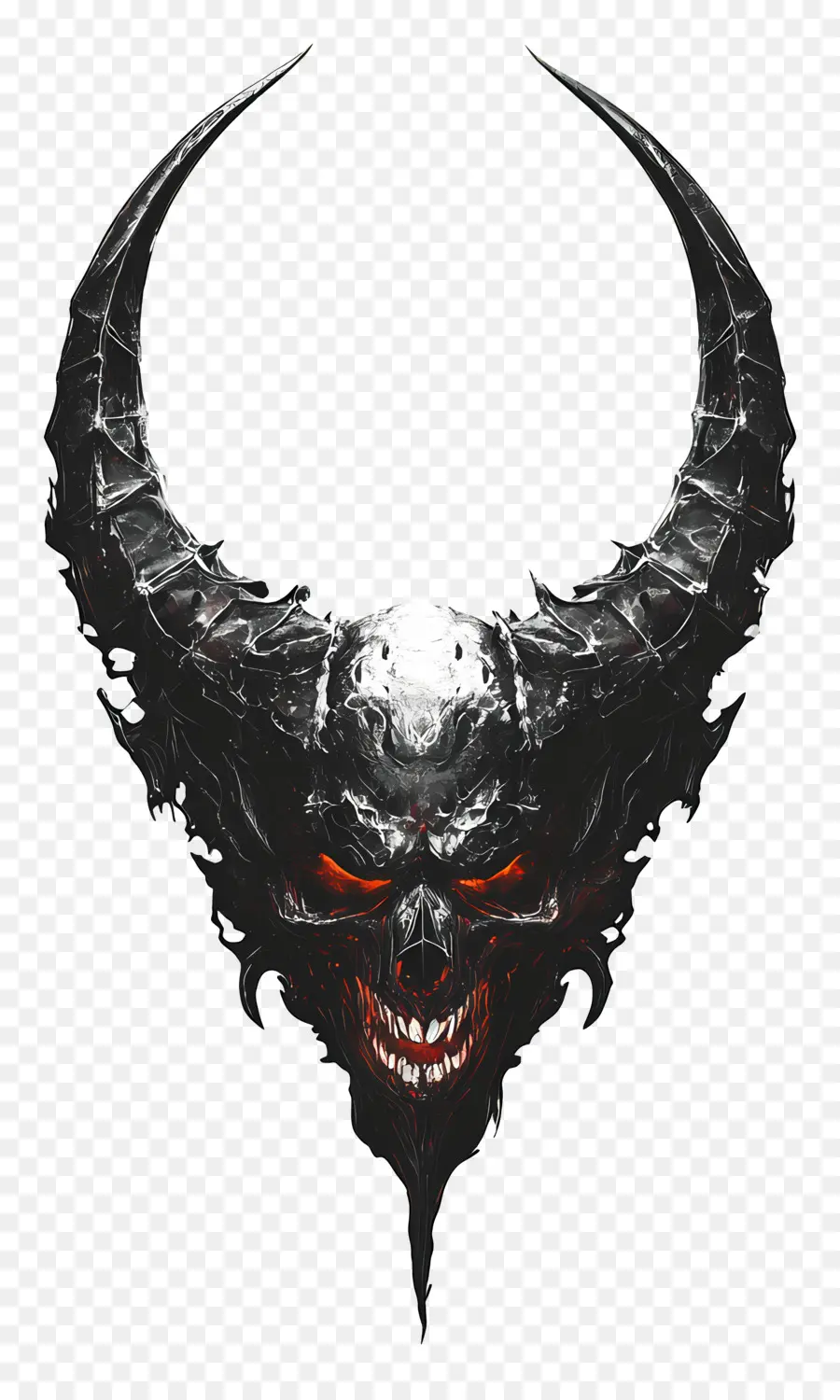 Diablo De Halloween，Cráneo De Demonio Negro PNG