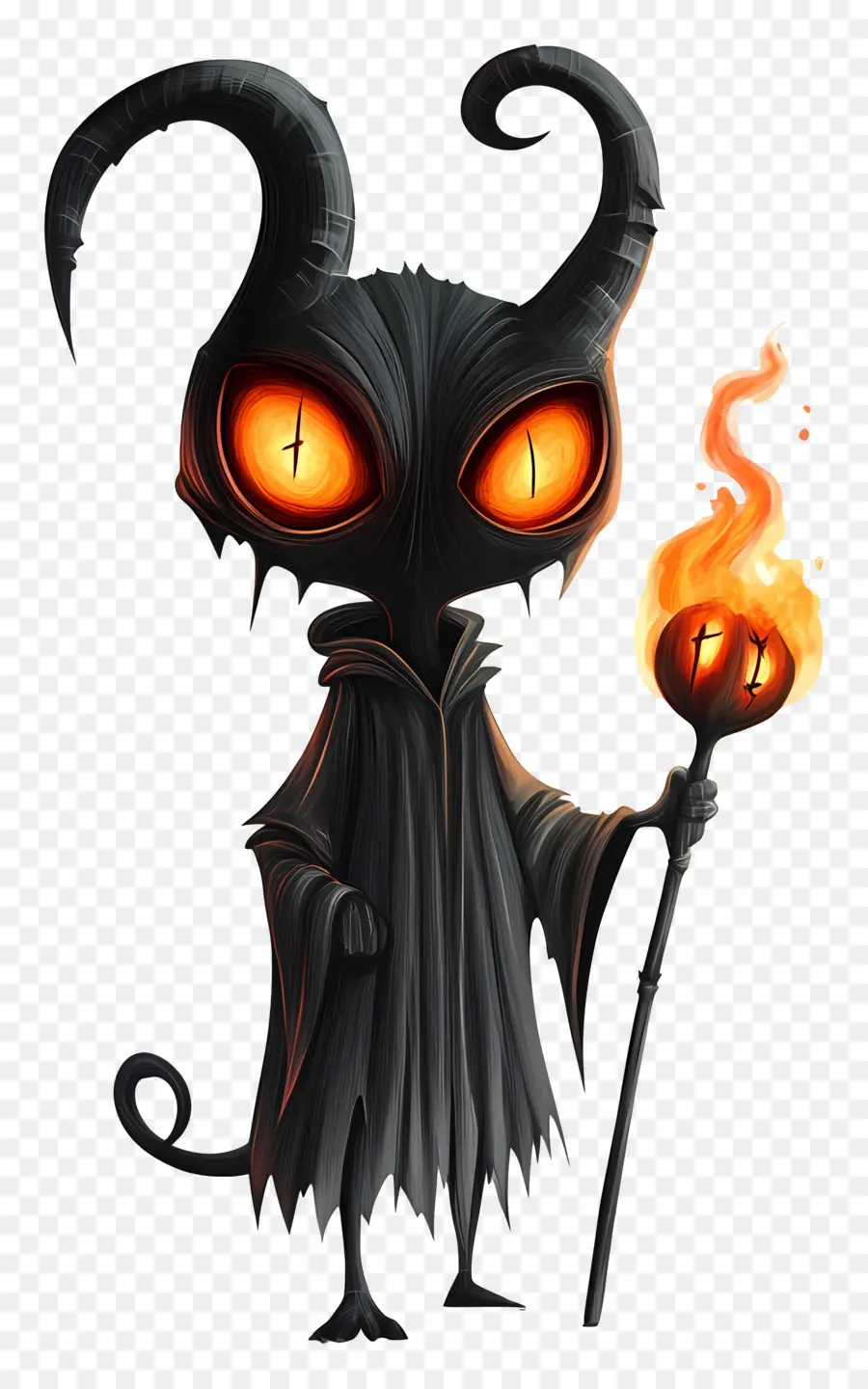 Diablo De Halloween，Figura Con Capucha Oscura PNG