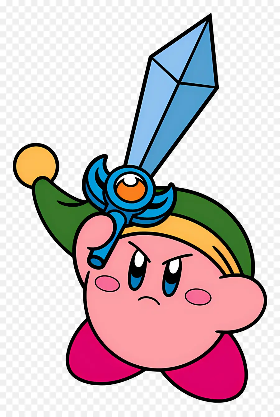 Kirby，Personaje Rosa Con Espada PNG