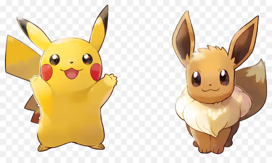 Pikachu，Pikachu Y Eevee PNG