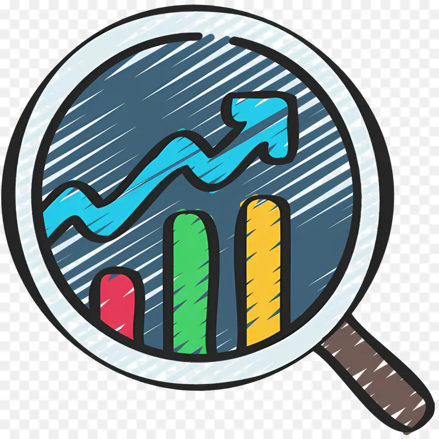 Investigación De Inversiones，Lupa Con Gráfico PNG