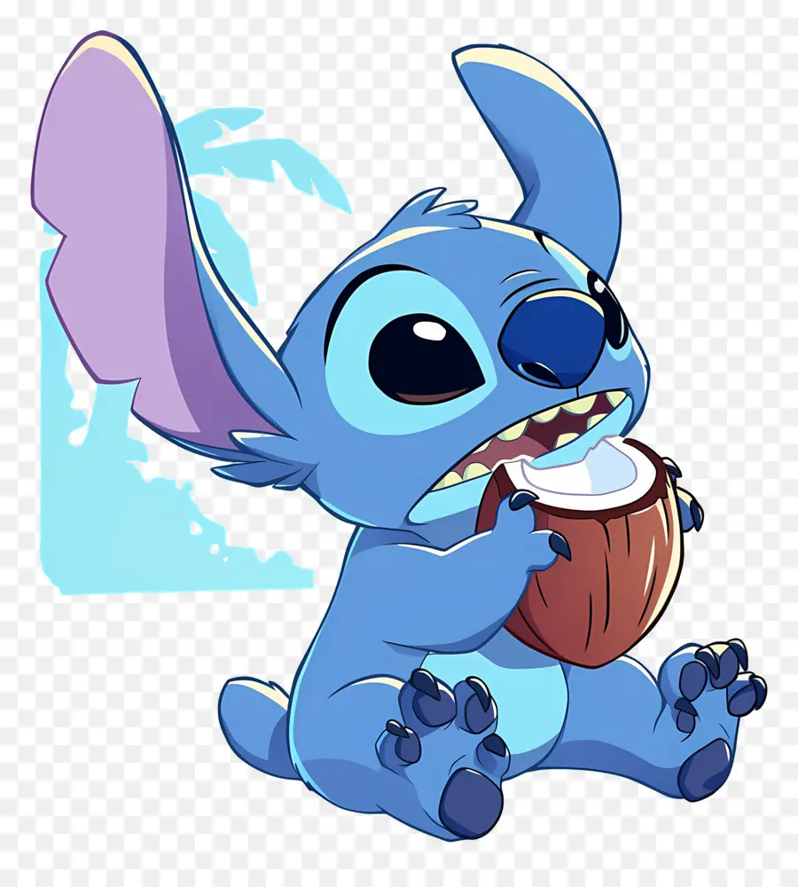 Puntada，Criatura Azul Con Coco PNG