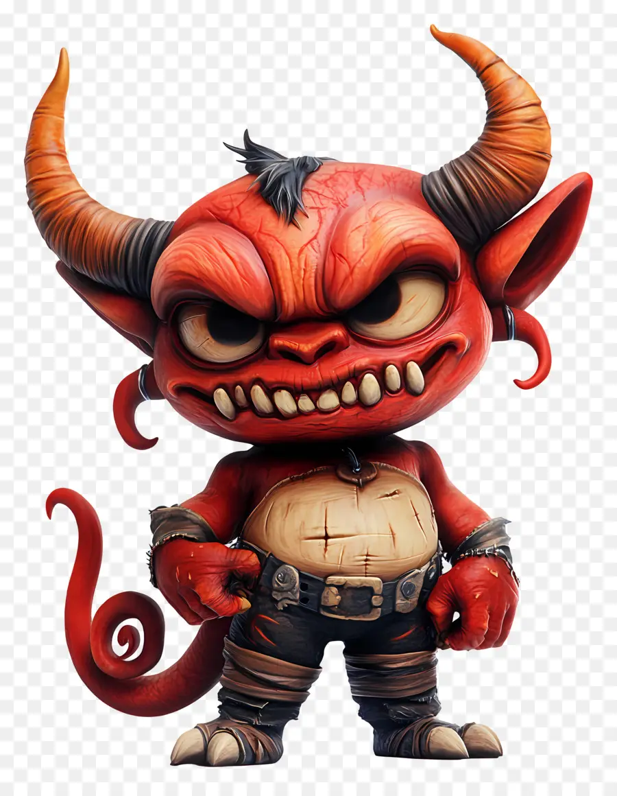 Diablo De Halloween，Guerrero Demonio Chibi PNG