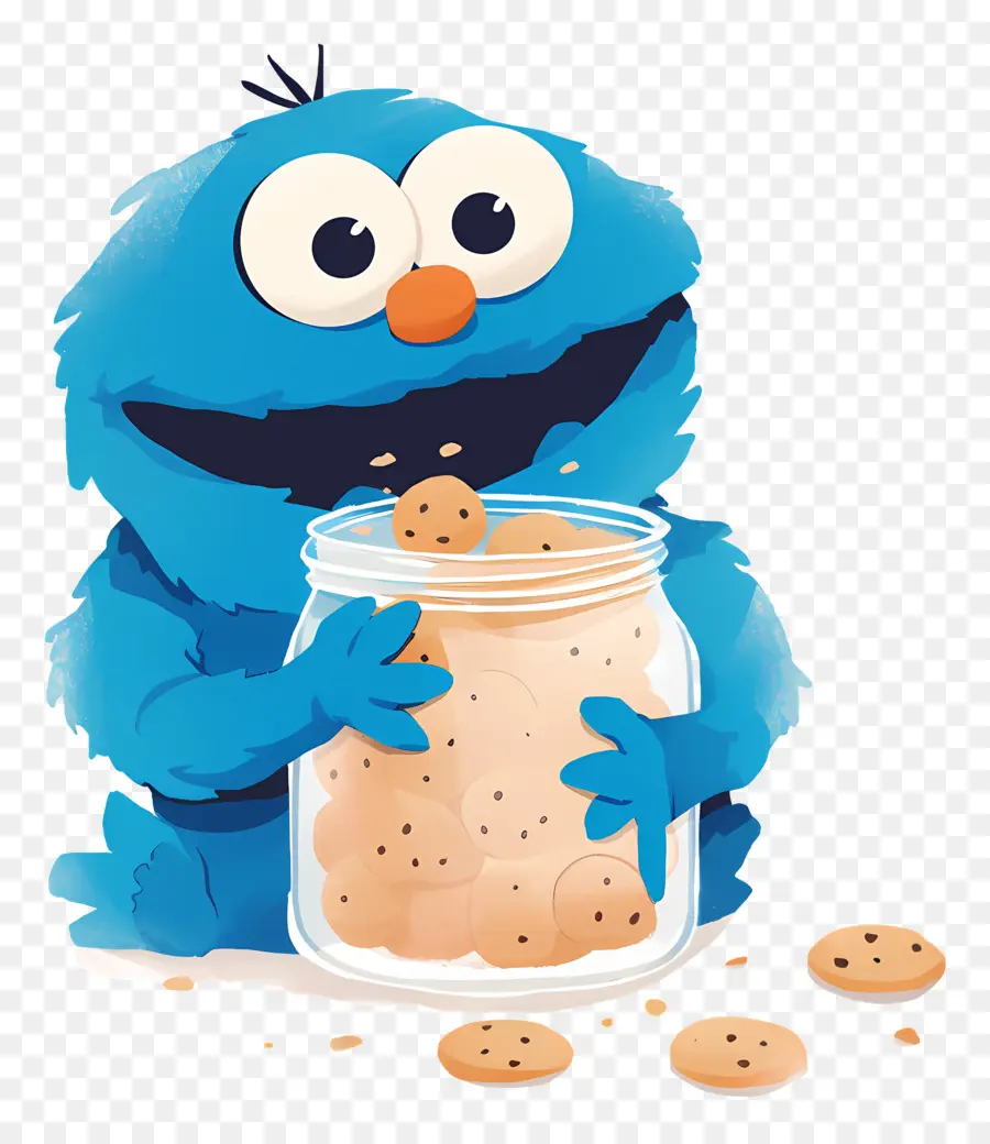 Monstruo De Las Galletas，Personaje Peludo Azul PNG