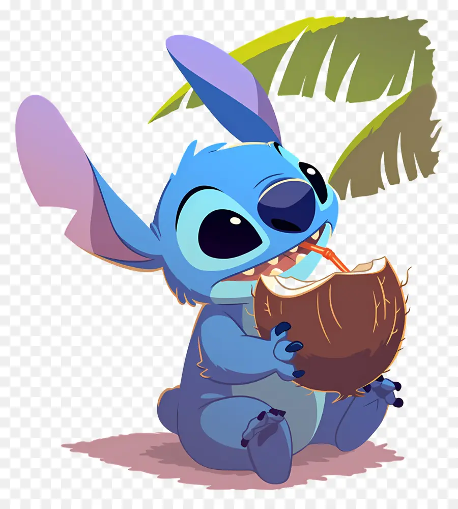 Puntada，Criatura Azul Con Coco PNG