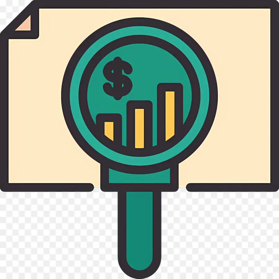 Investigación De Inversiones，Lupa Con Signo De Dólar PNG