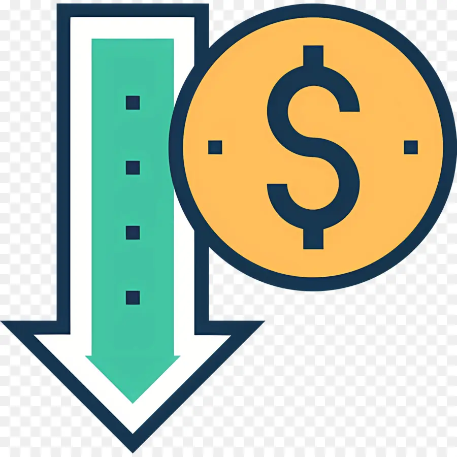 Inversión Abajo，Signo De Dólar PNG