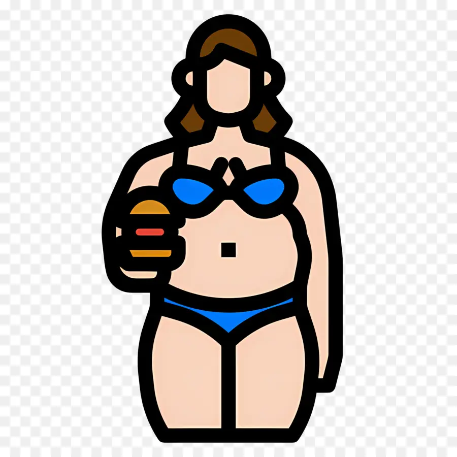 Obesidad，Mujer Con Hamburguesa PNG