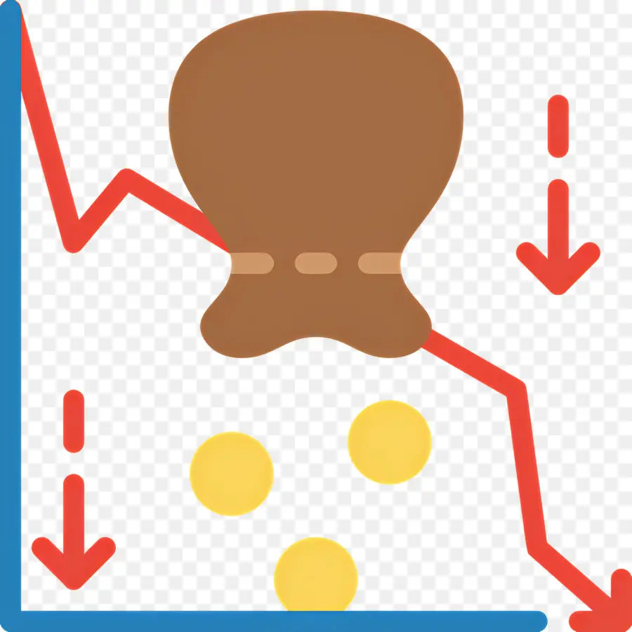 Inversión Abajo，Gráfico De Caída Financiera PNG