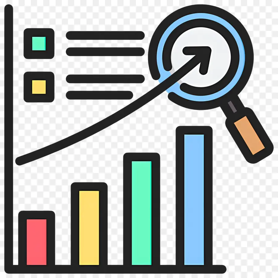 Investigación De Inversiones，Lupa Con Gráfico PNG