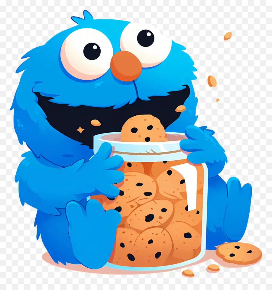 Monstruo De Las Galletas，Monstruo Azul Con Galletas PNG