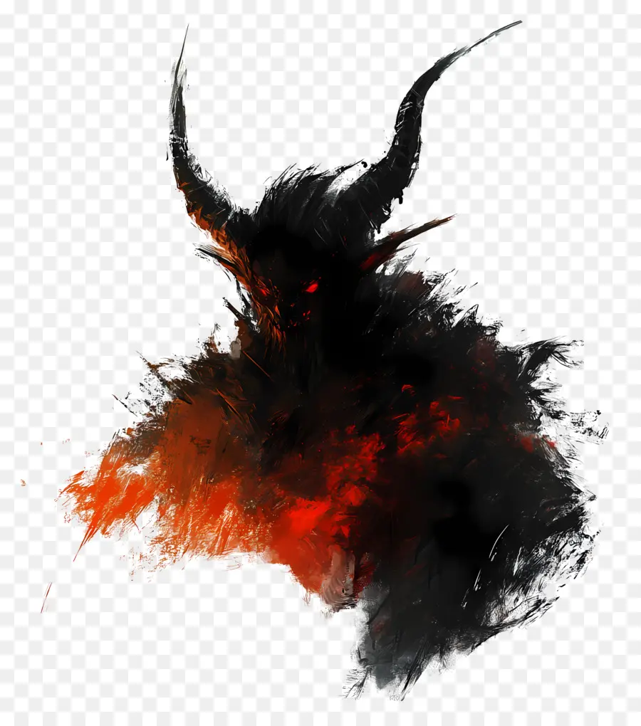 Diablo De Halloween，Figura Con Cuernos Sombríos PNG