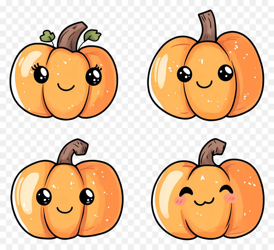 Calabazas Lindas，Calabazas Kawaii PNG