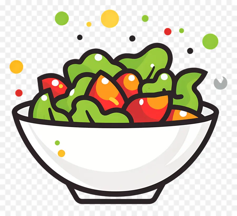 Ensalada De Dibujos Animados，Ensalada Colorida PNG