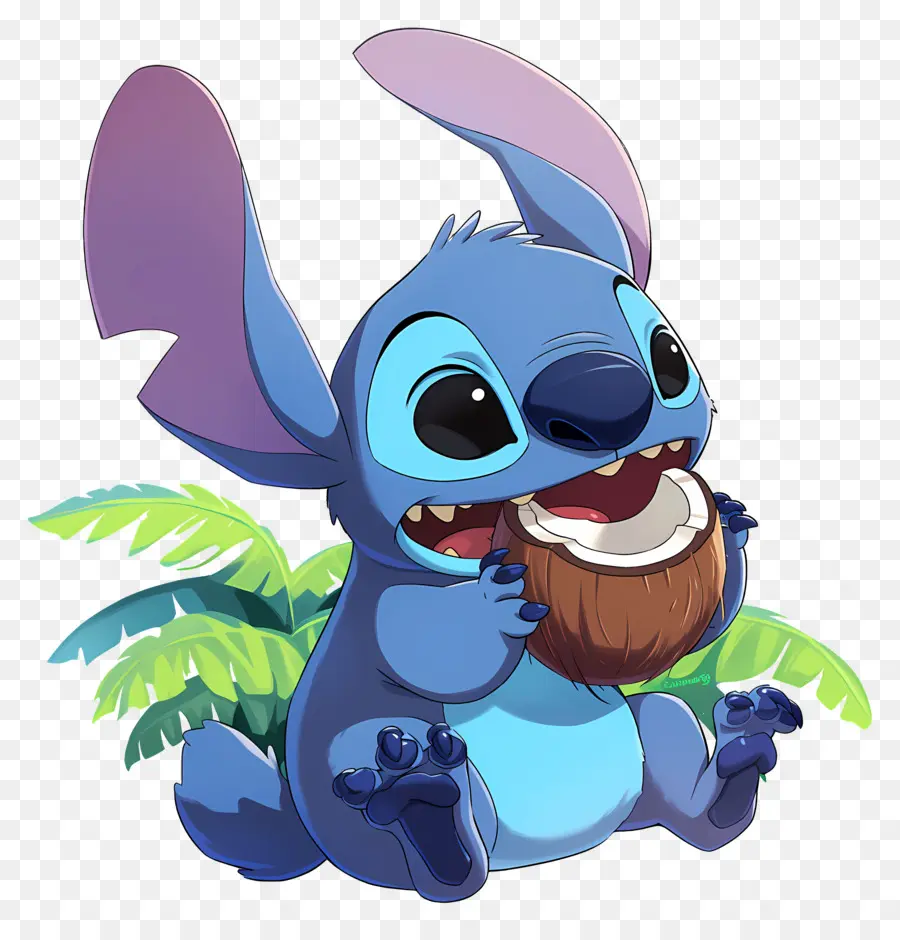 Puntada，Criatura Azul Con Coco PNG