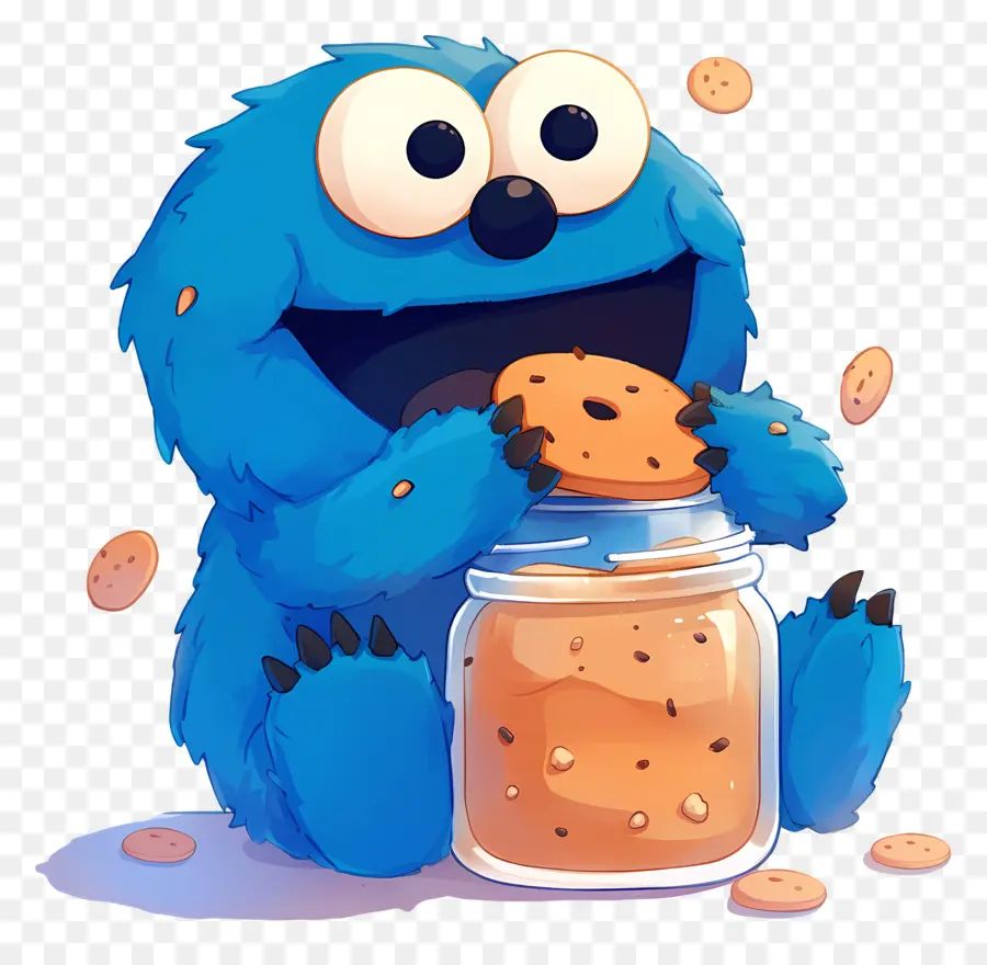 Monstruo De Las Galletas，Monstruo Azul Con Galletas PNG