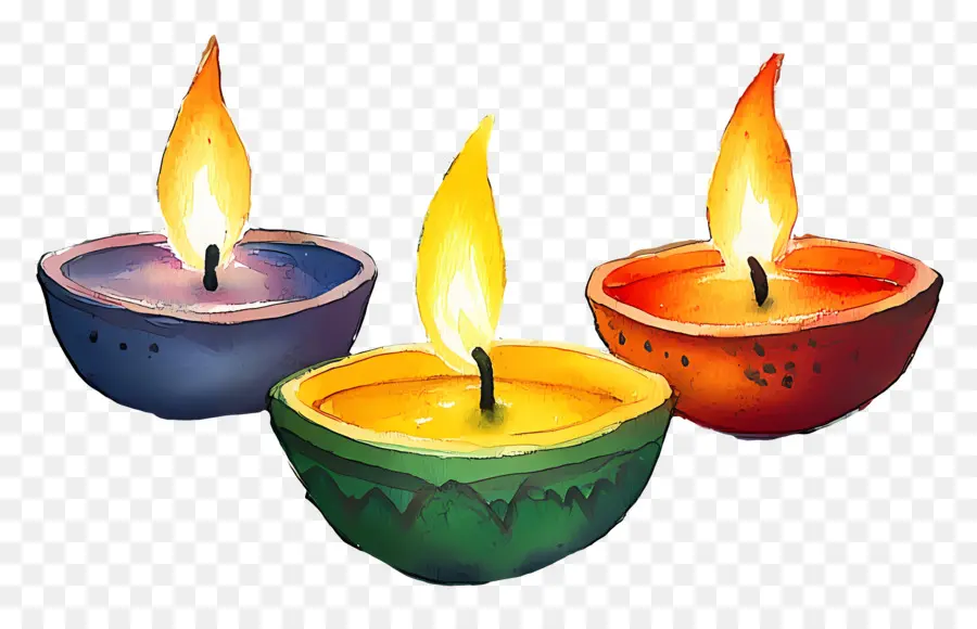 Lámparas De Aceite De Diwali，Velas PNG