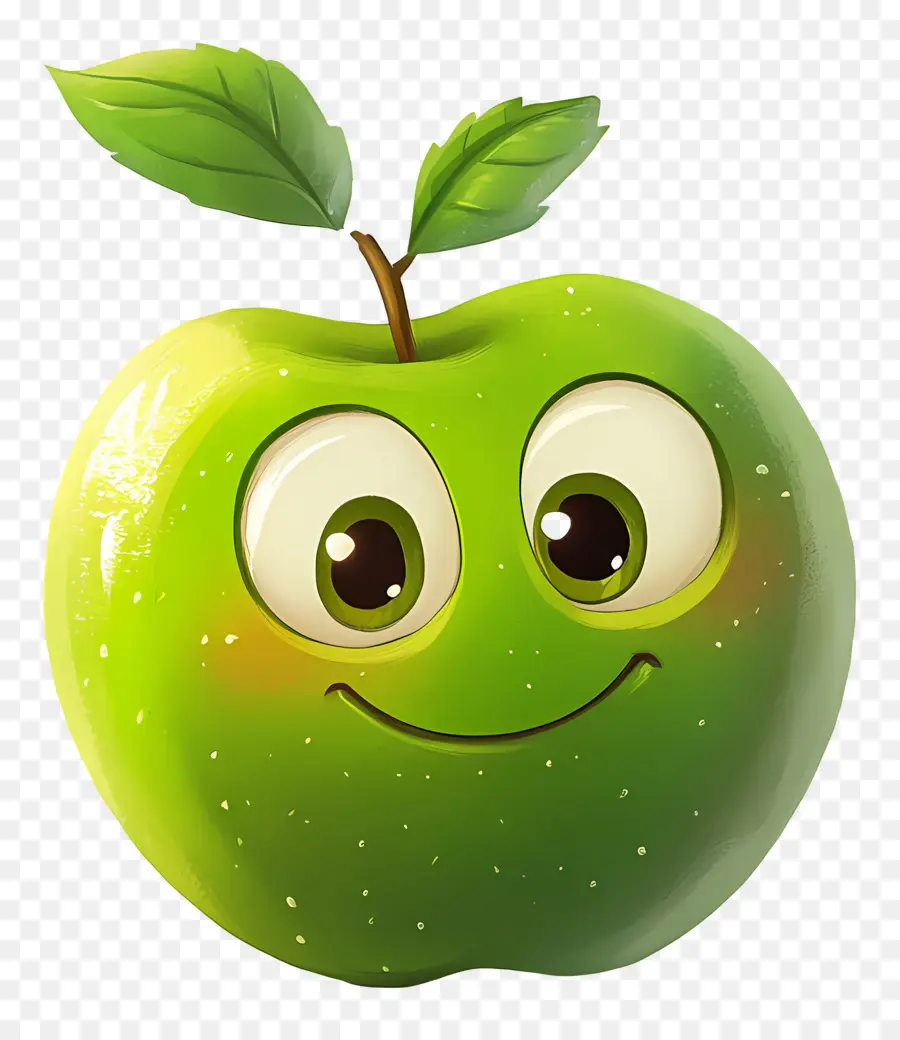 Manzana Verde，Sonriente PNG