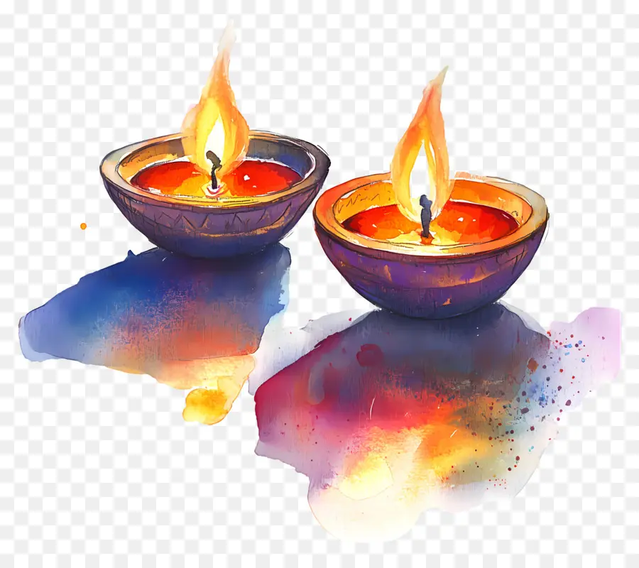 Lámparas De Aceite De Diwali，Velas PNG