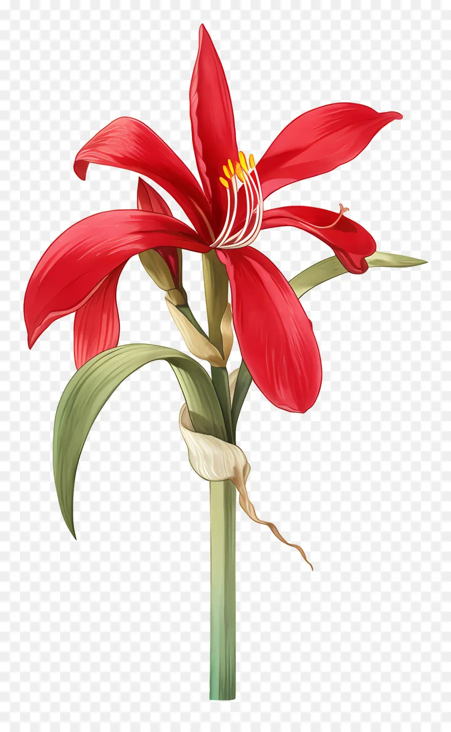 Flor De Amarilis，Flor Roja PNG