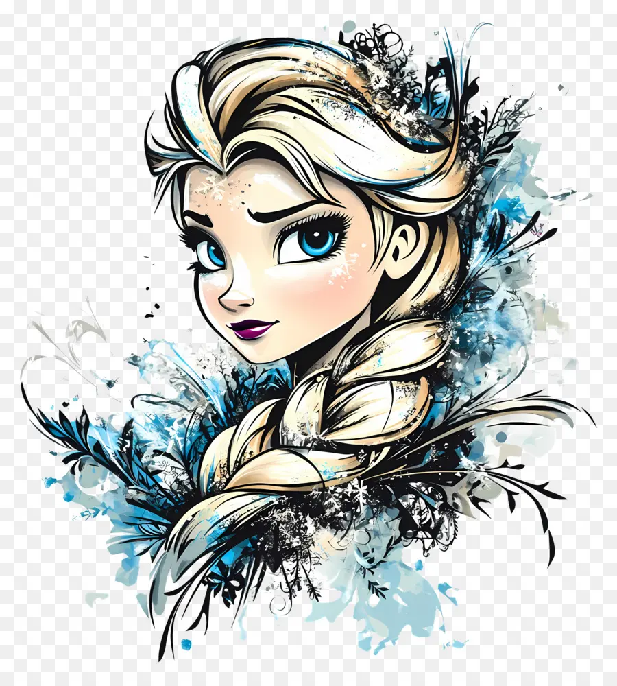 Princesa Elsa，Personaje De Dibujos Animados Con Trenza PNG