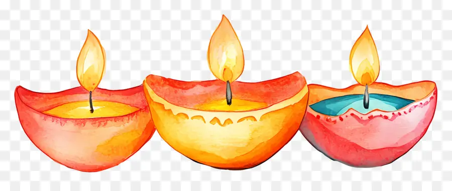 Lámparas De Aceite De Diwali，Velas PNG