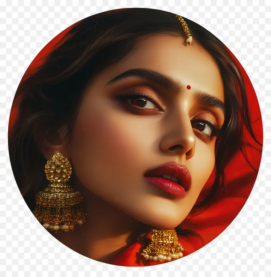 Deepika Padukone，Primer Plano De Mujer En Traje Tradicional PNG