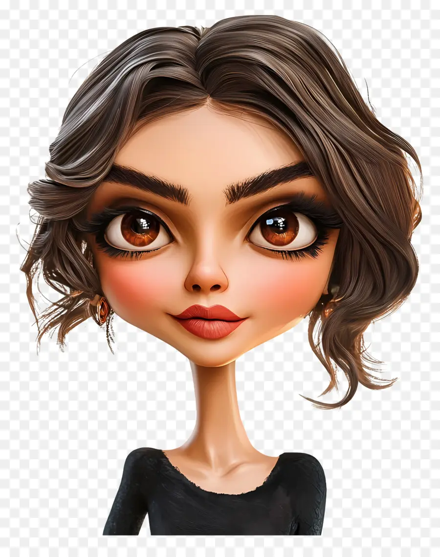 Deepika Padukone，Personaje Chibi Con Pelo Largo PNG