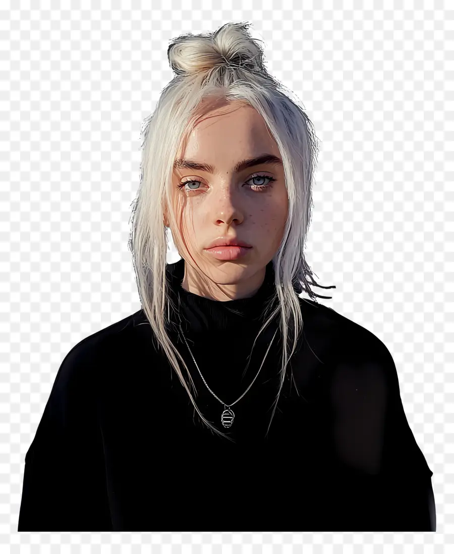 Billie Eilish，Persona Con Pelo Blanco PNG