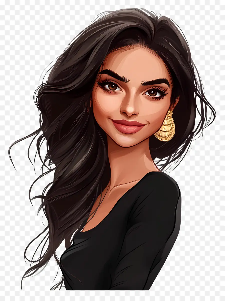 Deepika Padukone，Retrato De Mujer Morena PNG