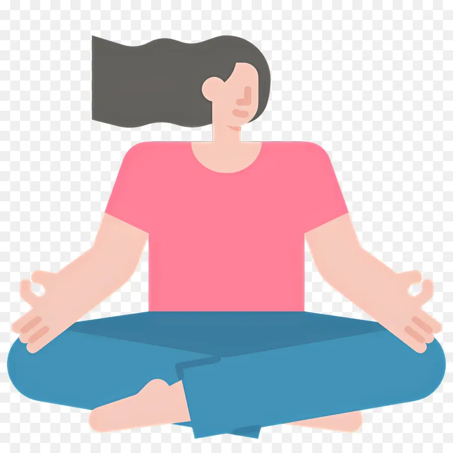 Meditación，Mujer Meditando Con Flow PNG