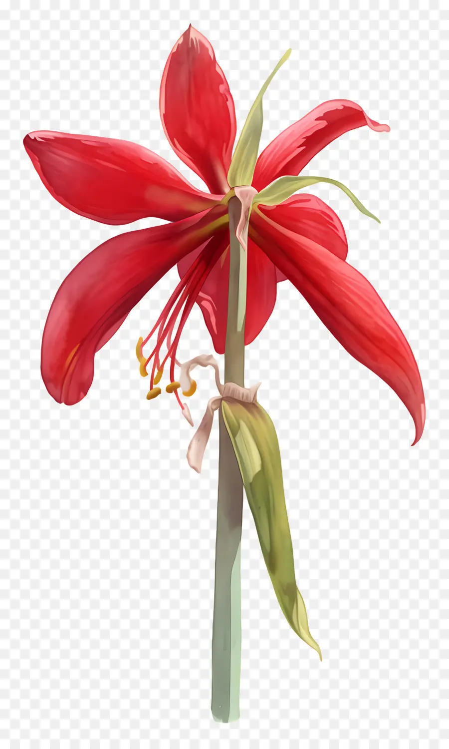 Flor De Amarilis，Flor Roja PNG