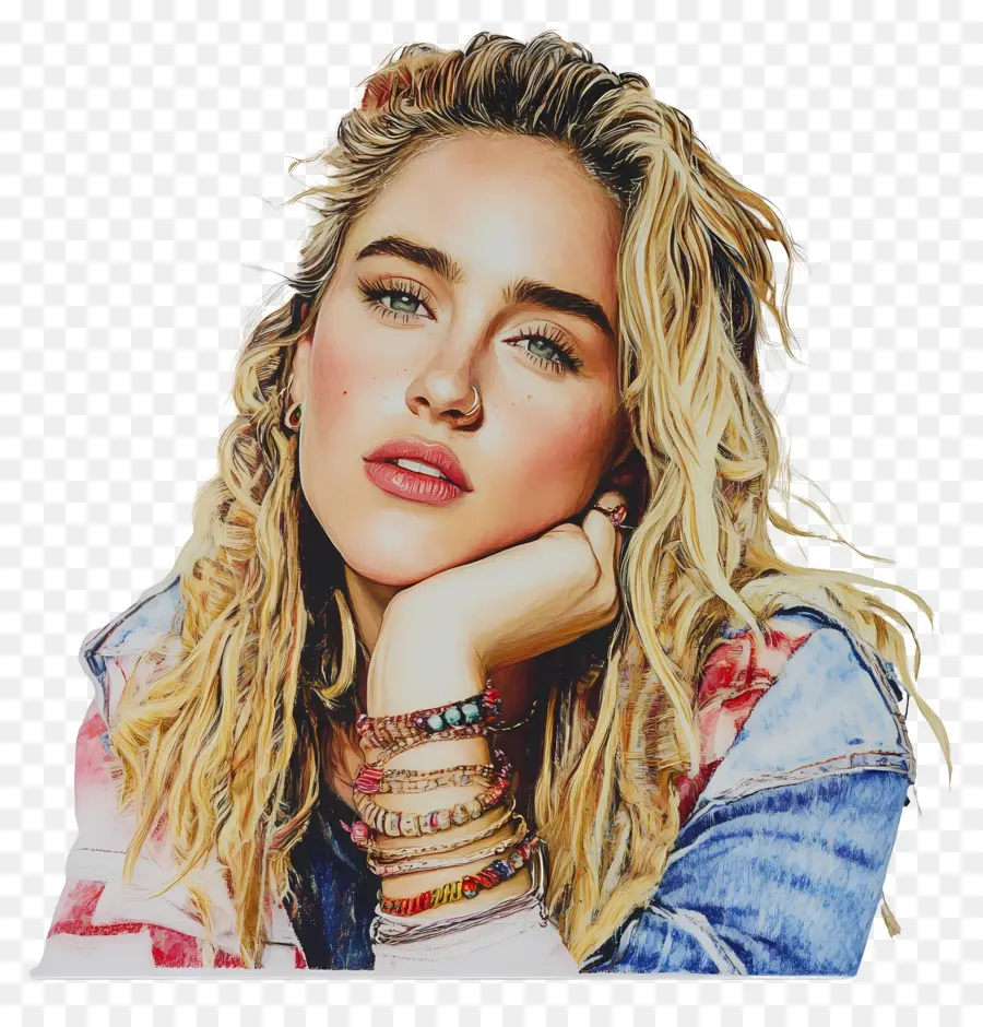 Miley Ciro，Retrato De Mujer Rubia PNG