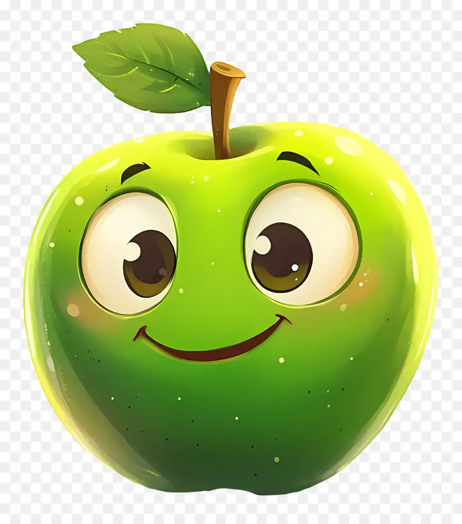 Manzana Verde，Sonriente PNG