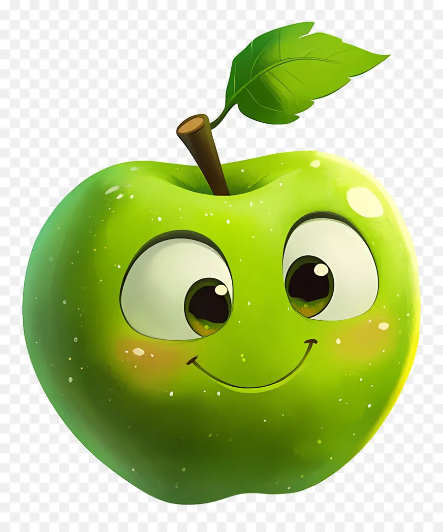 Manzana Verde，Sonriente PNG