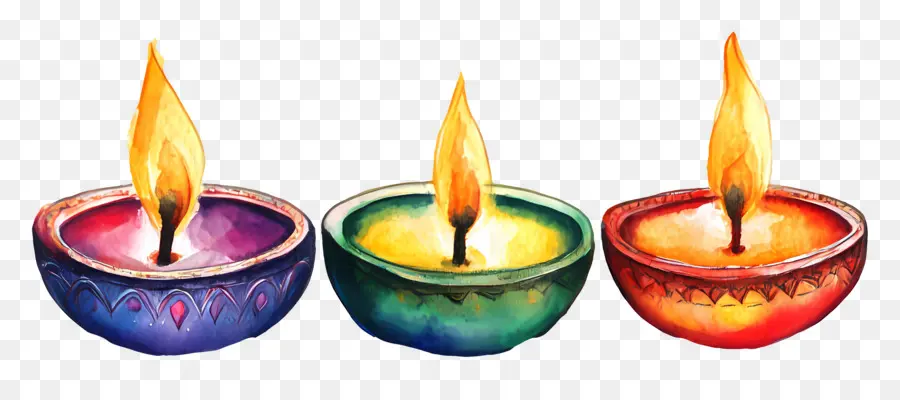 Lámparas De Aceite De Diwali，Velas PNG