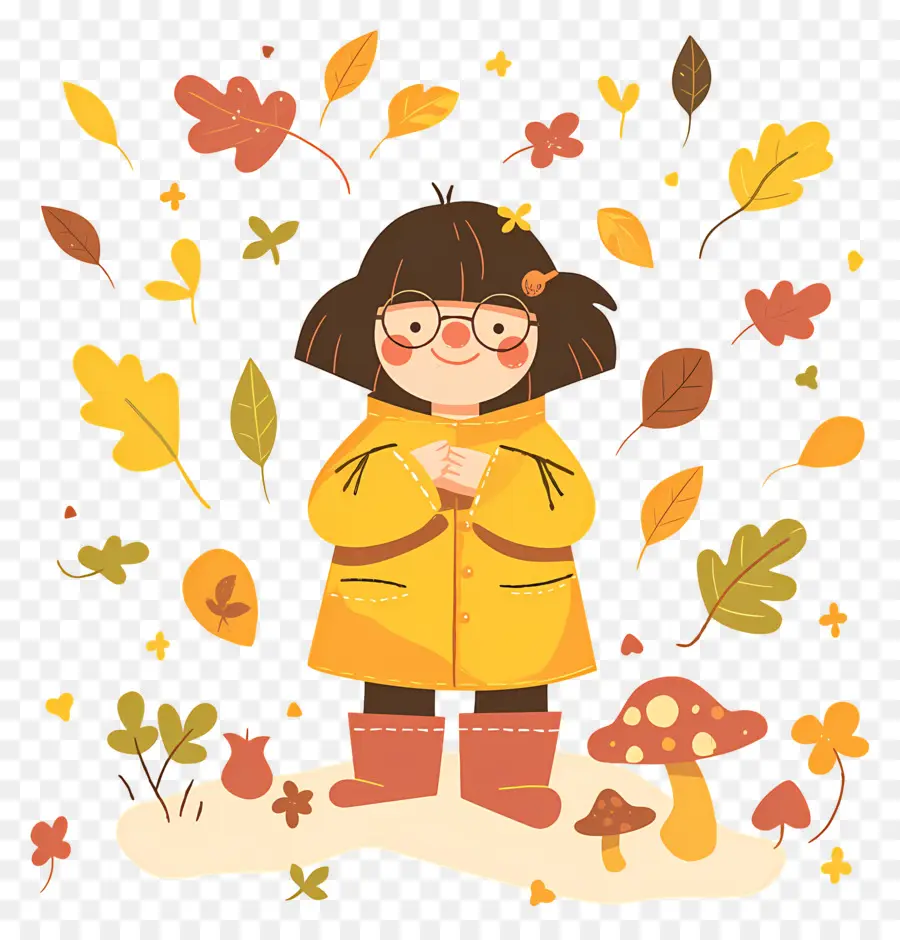 Fondo De Otoño，Chica En Otoño PNG