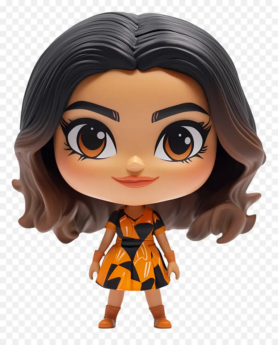 Deepika Padukone，Personaje Chibi Con Vestido PNG