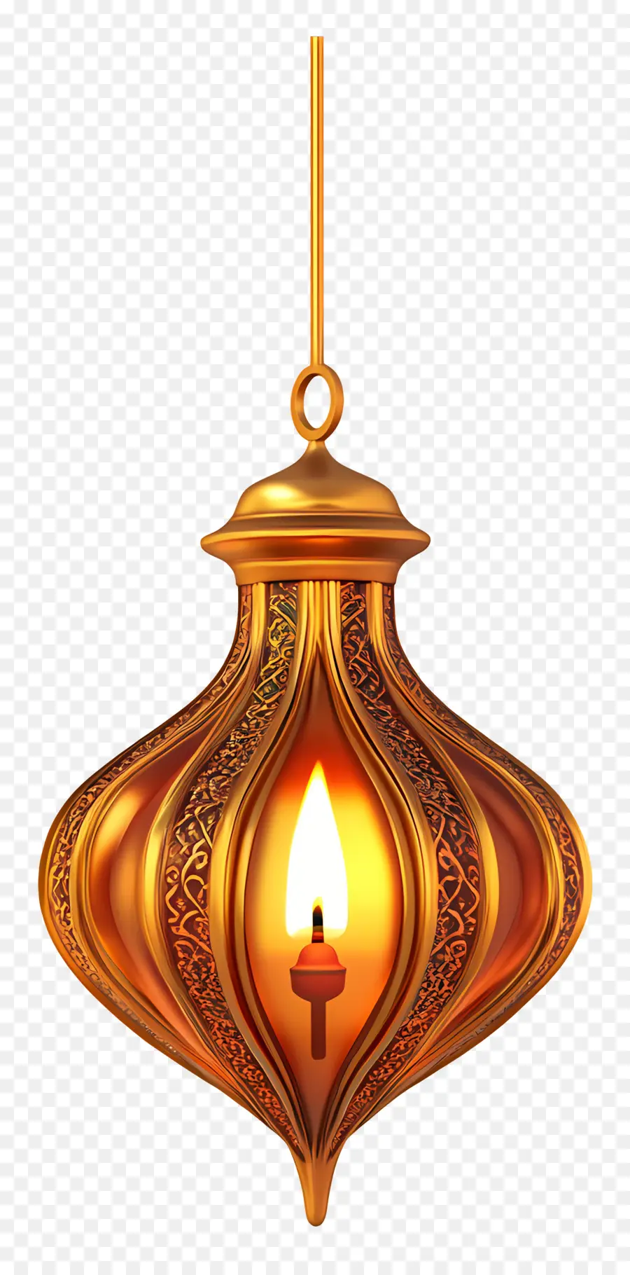 Diya Colgante，Linterna Colgante Dorada PNG