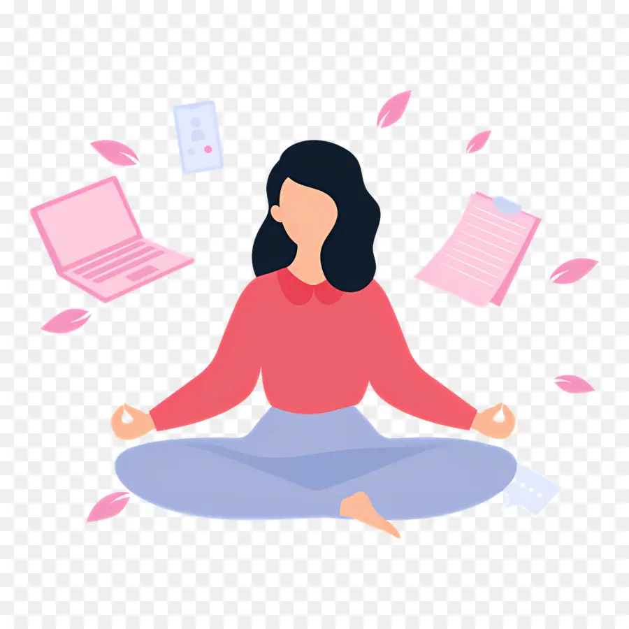 Meditación，Mujer Meditando PNG