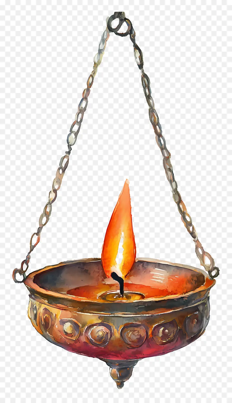 Diya Colgante，Lámpara De Aceite Colgante PNG