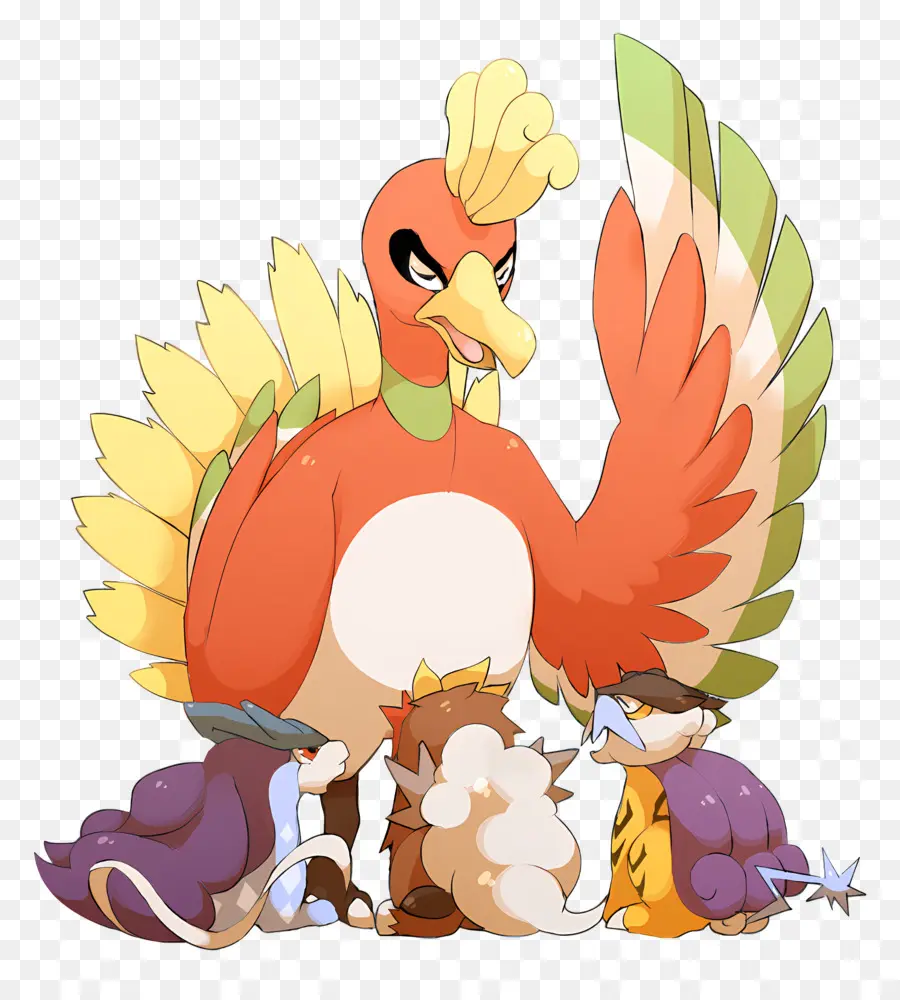 Pokémon，Coloridos Pájaros Y Animales PNG