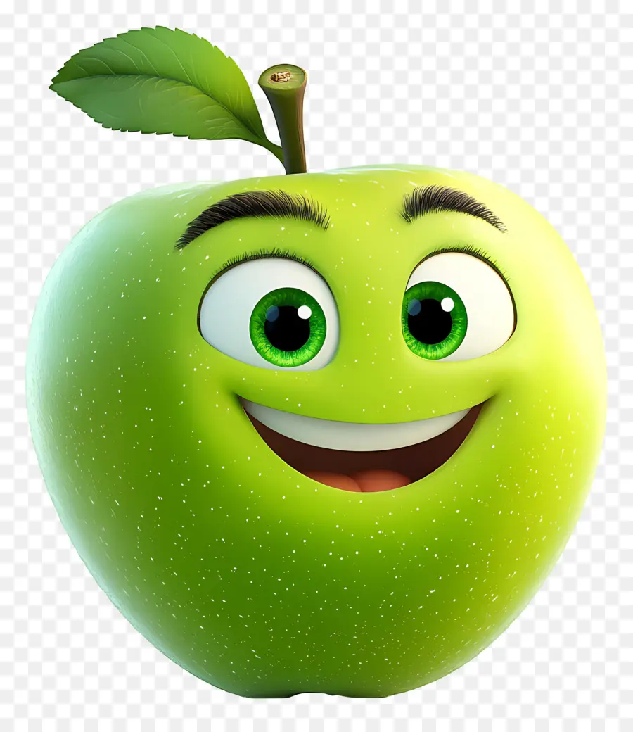 Manzana Verde，Sonriente PNG