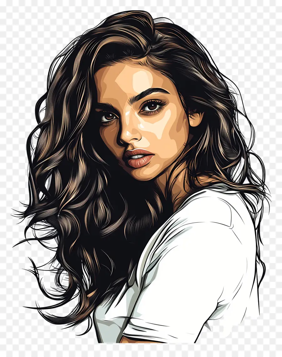 Deepika Padukone，Mujer Ilustrada PNG