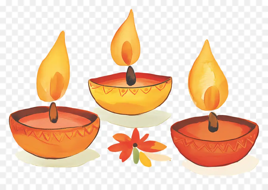 Lámparas De Aceite De Diwali，Velas PNG