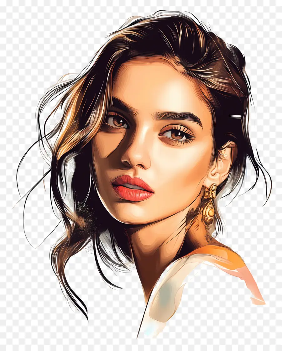 Deepika Padukone，Mujer Ilustrada PNG