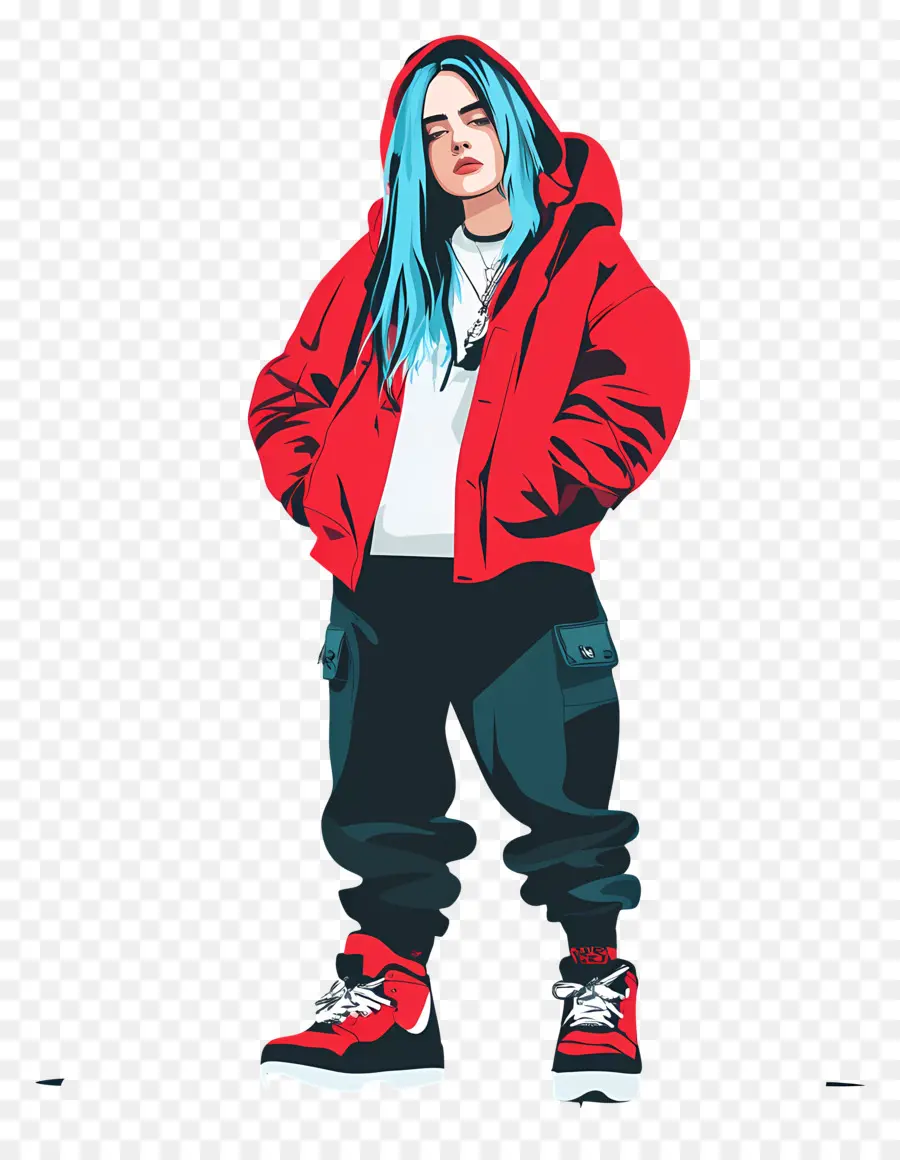 Billie Eilish，Personaje De Chaqueta Roja PNG