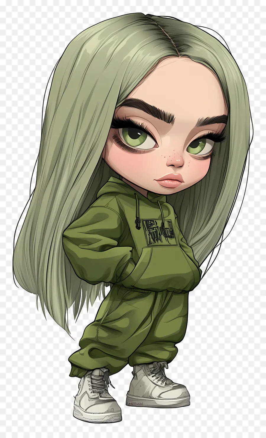 Billie Eilish，Personaje Chibi PNG