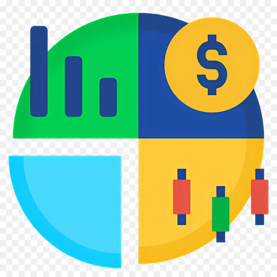 Mercado De Valores，Gráfico Circular Con Signo De Dólar PNG